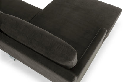 Jones Sectional Sofa With Chaise, Left Facing, Dark Gray, Velvet