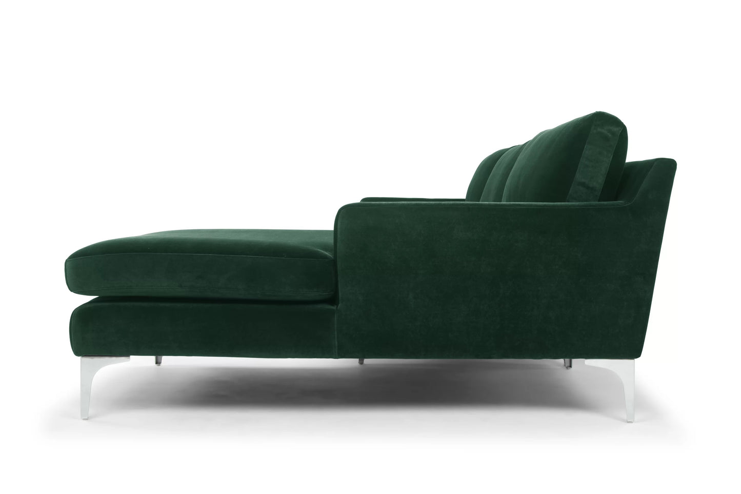 Jones Sectional Sofa With Chaise, Left Facing, Green, Velvet