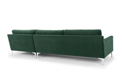 Jones Sectional Sofa With Chaise, Left Facing, Green, Velvet